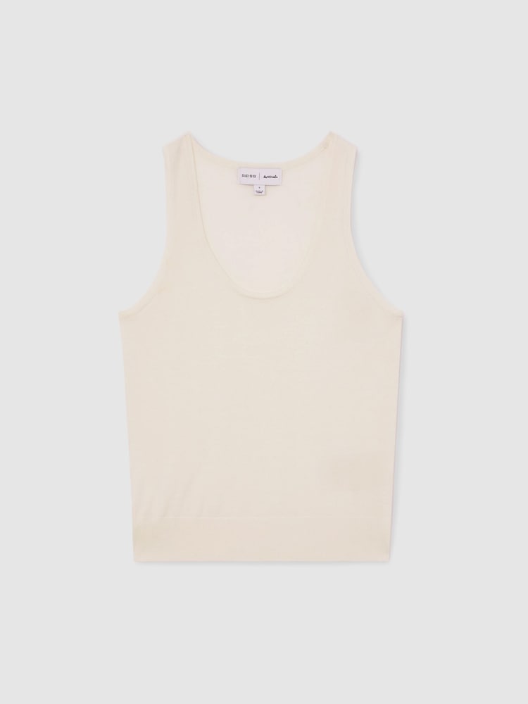 Reiss Ivory Kai Reiss | Les 100 Ciels Wool Knit Vest - Image 2 of 7