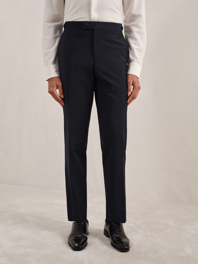 Reiss Blue Dream Regular-Fit Wool-Blend Suit Trousers - Image 3 of 6