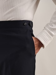 Reiss Blue Dream Regular-Fit Wool-Blend Suit Trousers - Image 4 of 6