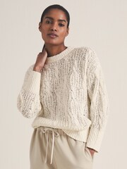 Reiss Ivory Oakley Reiss | Les 100 Ciels Bouclé Jumper - Image 1 of 6