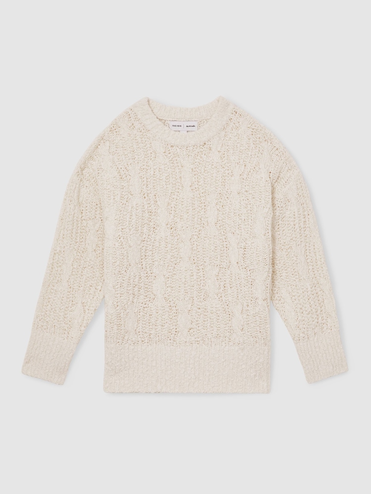 Reiss Ivory Oakley Reiss | Les 100 Ciels Bouclé Jumper - Image 2 of 6