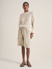 Reiss Ivory Oakley Reiss | Les 100 Ciels Bouclé Jumper - Image 3 of 6