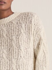 Reiss Ivory Oakley Reiss | Les 100 Ciels Bouclé Jumper - Image 4 of 6