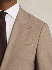 Brun - Blazer ajusté Reiss Belmont Sb texturé à simple boutonnage - Image 5 de 9