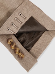 Brun - Blazer ajusté Reiss Belmont Sb texturé à simple boutonnage - Image 9 de 9