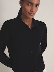 Reiss Navy Tatum Reiss | Les 100 Ciels Wool Cardigan - Image 1 of 7