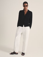 Reiss Navy Tatum Reiss | Les 100 Ciels Wool Cardigan - Image 3 of 7