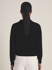 Reiss Navy Tatum Reiss | Les 100 Ciels Wool Cardigan - Image 6 of 7