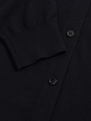 Reiss Navy Tatum Reiss | Les 100 Ciels Wool Cardigan - Image 7 of 7
