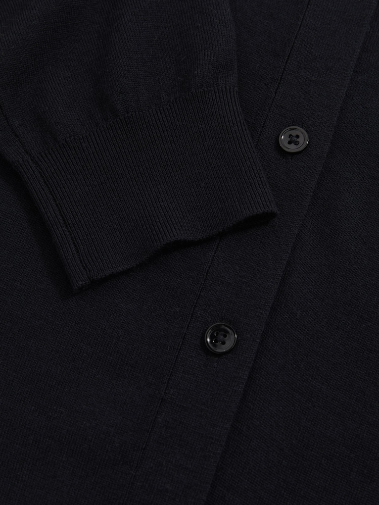 Reiss Navy Tatum Reiss | Les 100 Ciels Wool Cardigan - Image 7 of 7