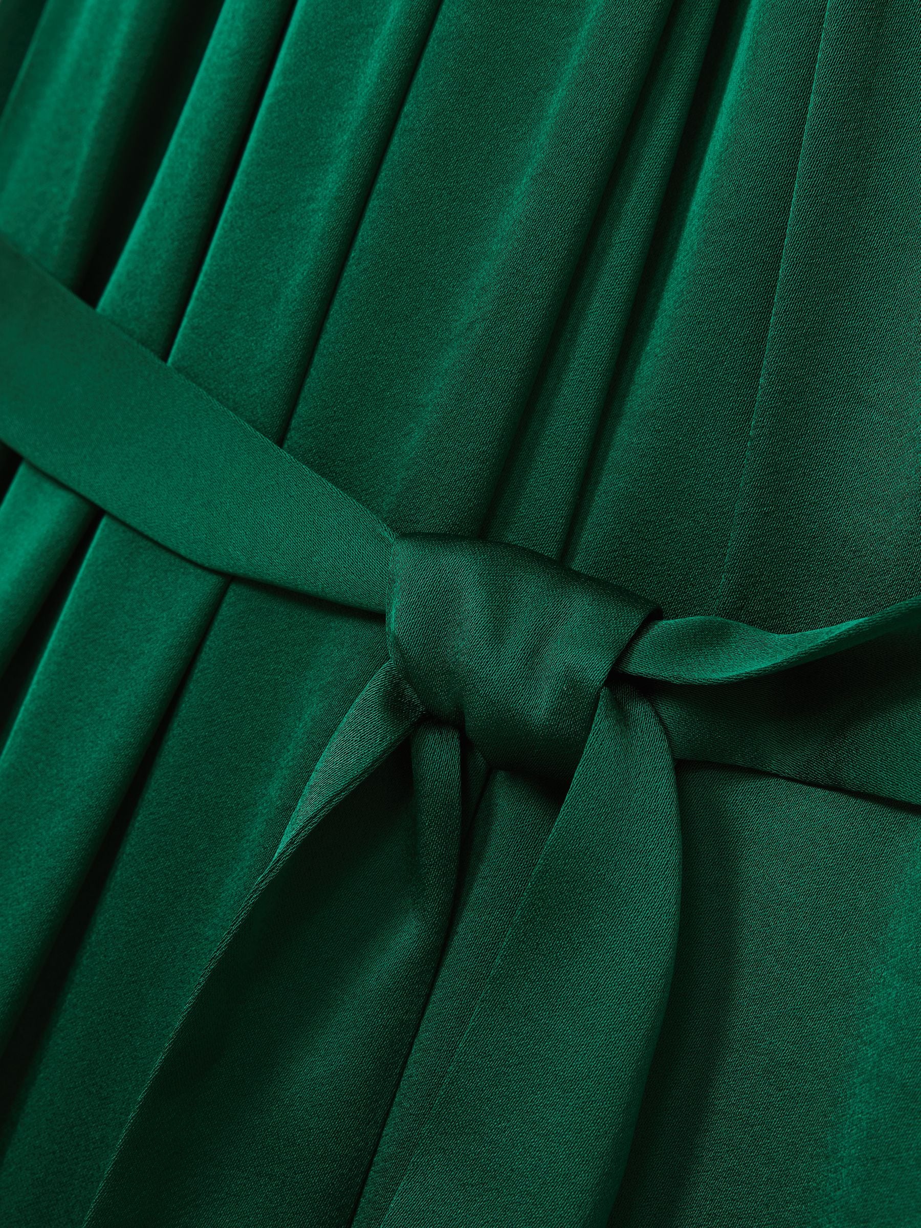 Buy Reiss Green Rosin Satin Wide-Leg Draped Jumpsuit from