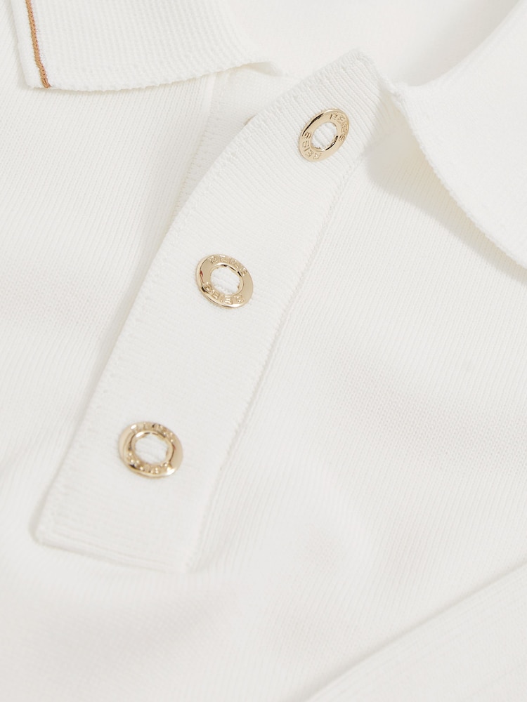 Weiß/Camel - Reiss Portman Strick-Poloshirt mit Zierstreifen - Bild 6 von 6 Weiß/Camel - Reiss Portman Strick-Poloshirt mit Zierstreifen - Bild 6 von 6