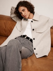 Mint Velvet Grey Textured Shacket - Image 1 of 7
