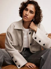 Mint Velvet Grey Textured Shacket - Image 2 of 7