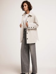Mint Velvet Grey Textured Shacket - Image 3 of 7