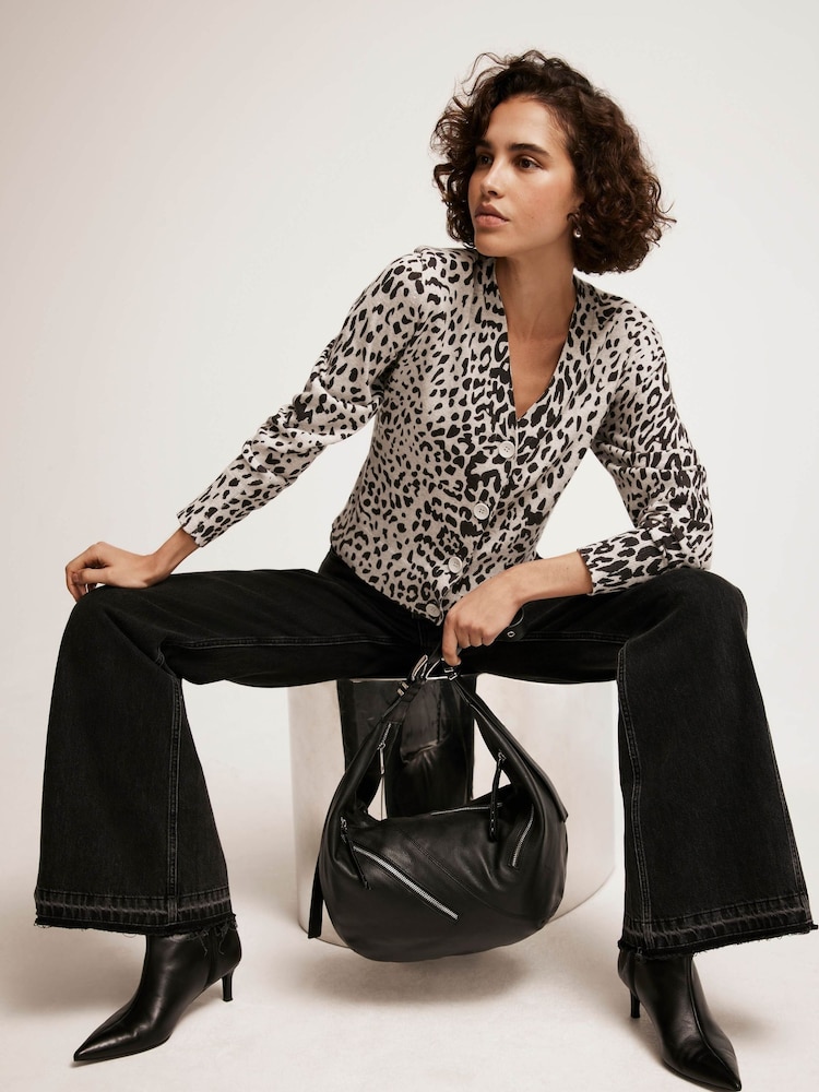 Mint Velvet Leopard potisk; vzorec pletena jopa - Slika 1 iz 7