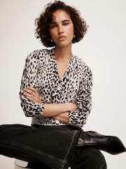 Mint Velvet Leopard potisk; vzorec pletena jopa - Slika 3 iz 7