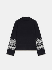 Mint Velvet Black Fairisle Pattern Cuff Jumper - Image 7 of 7