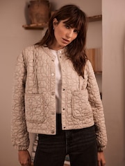 Mint Velvet Grey Washed Quilted Jacket - Image 1 of 7