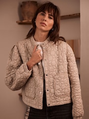 Mint Velvet Grey Washed Quilted Jacket - Image 2 of 7