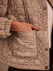 Mint Velvet Grey Washed Quilted Jacket - Image 3 of 7