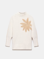 Mint Velvet White Floral Print Graphic Jumper - Image 6 of 7