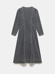 Mint Velvet Black Washed Denim 100% Cotton Midi Dress - Image 7 of 7