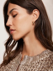 Mint Velvet Gold Tone Plated Twist Hoop Earrings - Image 2 of 2