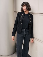 Mint Velvet Black Military Blazer - Image 1 of 7