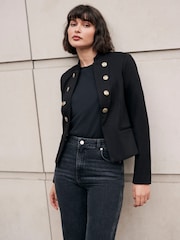 Mint Velvet Black Military Blazer - Image 3 of 7