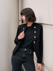 Mint Velvet Black Military Blazer - Image 5 of 7