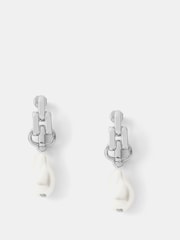 Mint Velvet Silver Tone Pearl Drop Earrings - Image 1 of 2