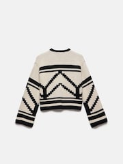 Mint Velvet Black Graphic Print Knit Jacket - Image 6 of 6