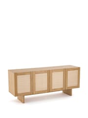 La Redoute Intérieurs Arty 4-Door Oak Veneer & Rattan Cane 4-Door Sideboard - Image 2 of 6