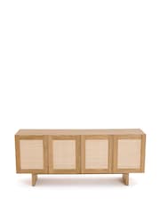 La Redoute Intérieurs Arty 4-Door Oak Veneer & Rattan Cane 4-Door Sideboard - Image 4 of 6