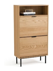 La Redoute Intérieurs Wood and Metal Jarta Ash Veneer 2-Door Shoe Cabinet - Image 3 of 6