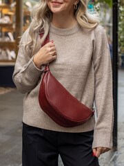 LRM Goods Personalised Leather Fleur Hip Bag - Image 1 of 3