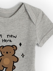 Personalised 'I'm New Here' Short Sleeve 100% Cotton Bodysuit by Dollymix - Image 3 of 4