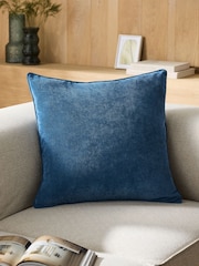 Blue 59 x 59cm Soft Velour Cushion - Image 1 of 6
