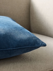 Blue 59 x 59cm Soft Velour Cushion - Image 2 of 6
