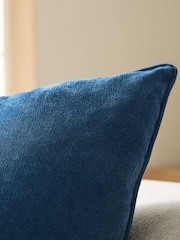 Blue 59 x 59cm Soft Velour Cushion - Image 3 of 6
