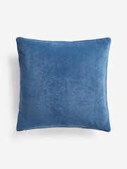 Blue 59 x 59cm Soft Velour Cushion - Image 4 of 6