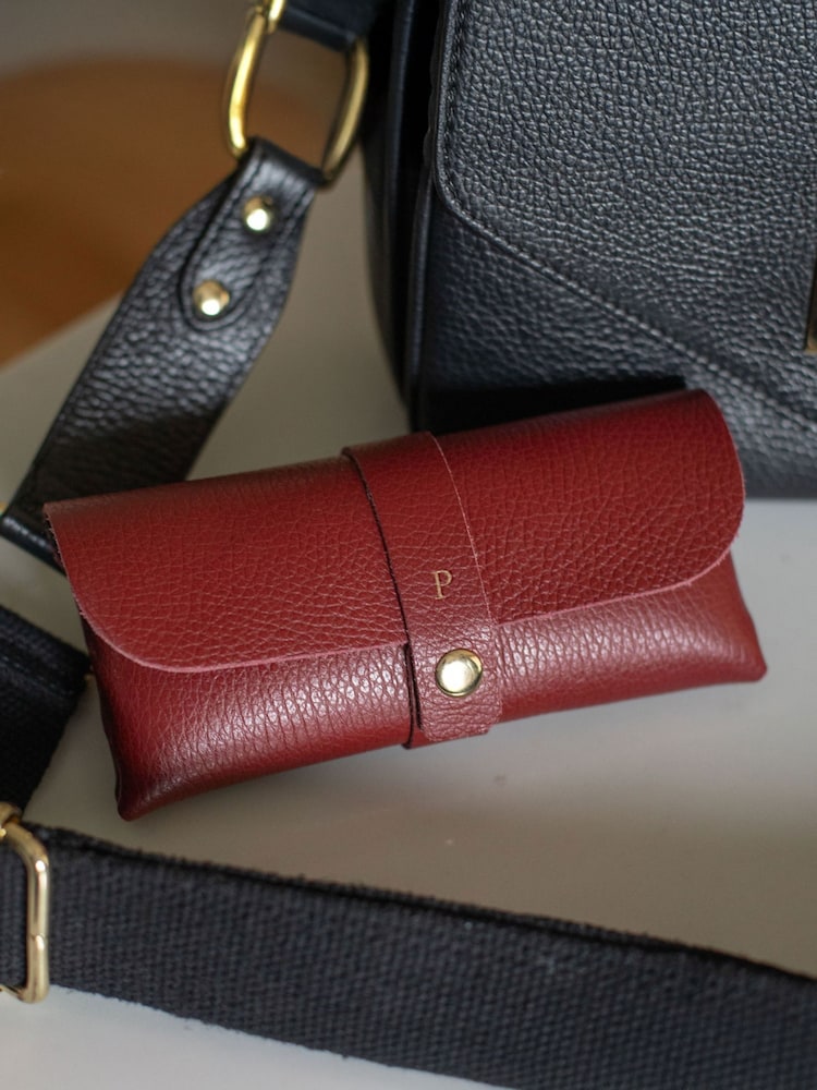 LRM Goods Personalised Leather Glasses Case - Image 1 of 3