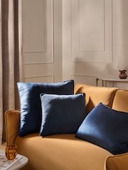 Navy 43 x 43cm Matte Velvet Cushion - Image 2 of 6