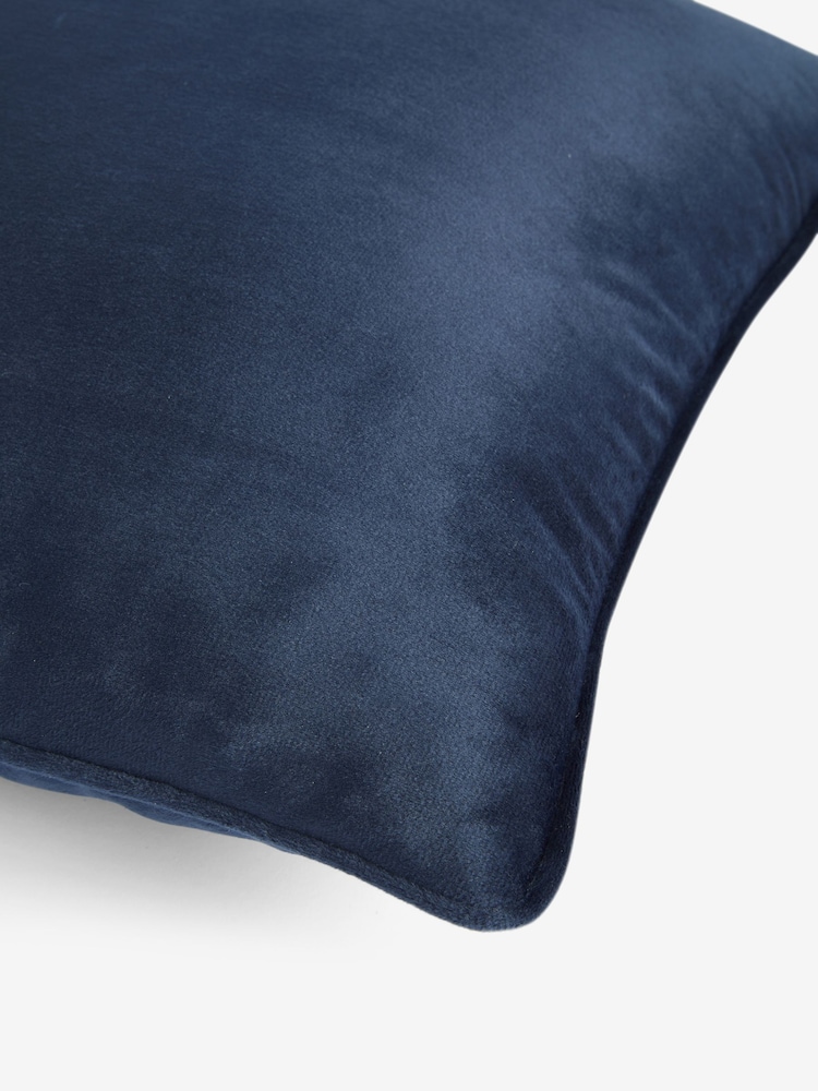 Navy 43 x 43cm Matte Velvet Cushion - Image 6 of 6
