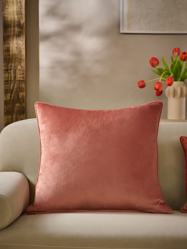 Orange 59 x 59cm Matte Velvet Cushion - Image 1 of 5