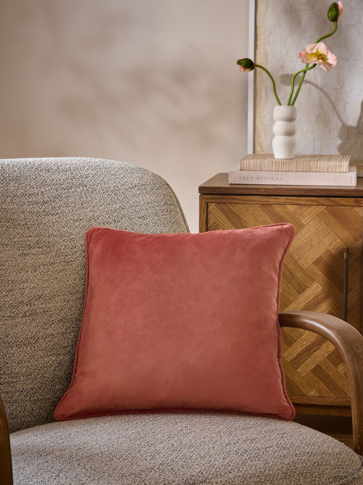 Orange 43 x 43cm Matte Velvet Cushion - Image 1 of 5