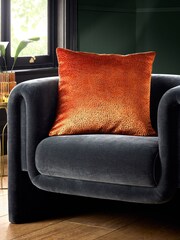Orange 50 x 50cm Ditsy Textured Velvet Cushion - Image 1 of 3
