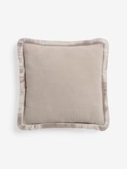 Mid Natural Chunky Fringe Chenille 50 x 50cm Cushion - Image 2 of 5