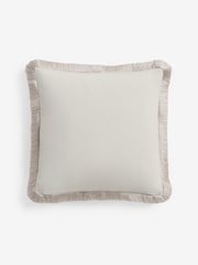 Mid Natural Chunky Fringe Chenille 50 x 50cm Cushion - Image 3 of 5